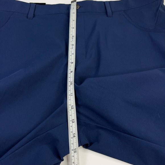 Adidas Mens Adicross Golf Shorts Navy Blue Flat Front Stretch Nylon Blend 38 New - Picture 5 of 12